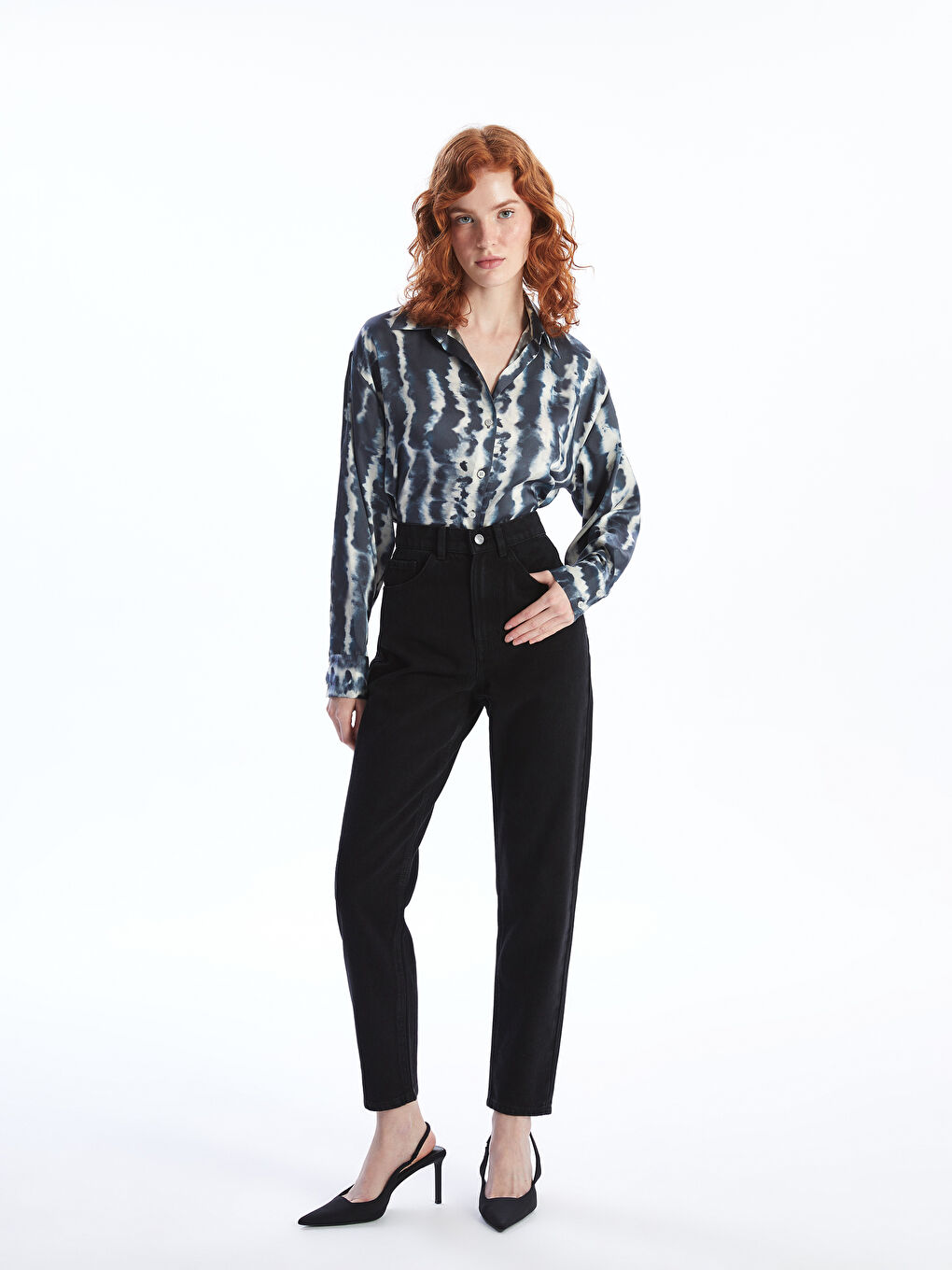 High Waisted Straight Fit Women's Denim Trousers -W46451Z8-327 -  W46451Z8-327 - LC Waikiki