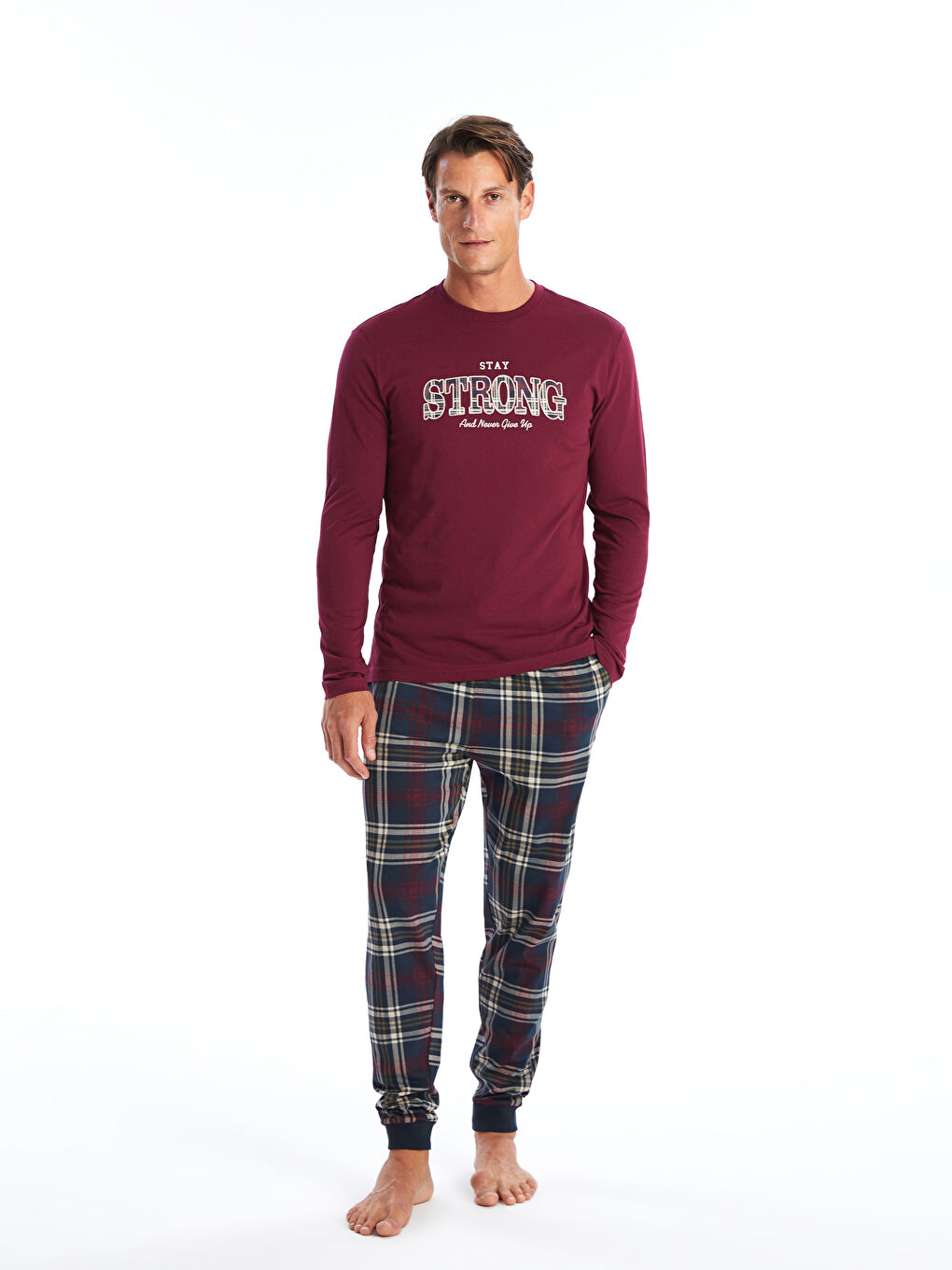 Pyjama Homme à Carreaux Noir Et Rouge Haut Manches Longues Et Pantalon  Taille Élastique Cadeau Noël Ou Anniversaire