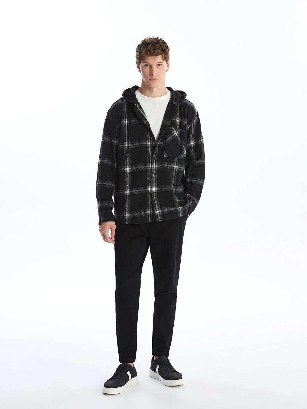 Relaxed Fit Long Sleeve Plaid Men's Shirt Jacket -W46516Z8 Relaxed Fit Long Sleeve Plaid Men's Shirt Jacket -W46516Z8