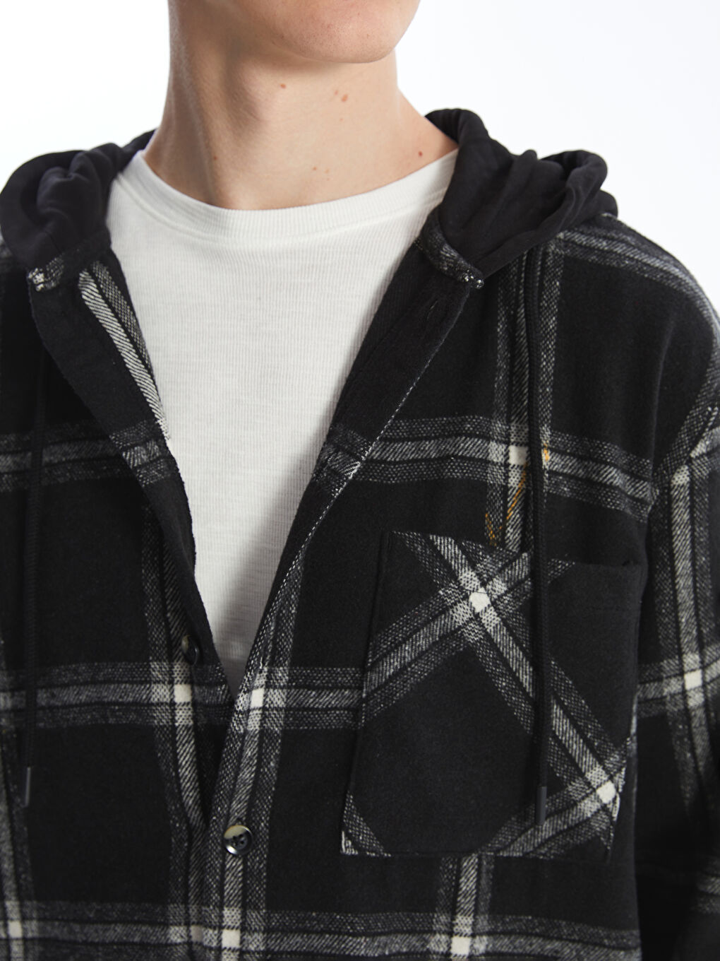 Relaxed Fit Long Sleeve Plaid Men's Shirt Jacket -W46516Z8 Relaxed Fit Long Sleeve Plaid Men's Shirt Jacket -W46516Z8