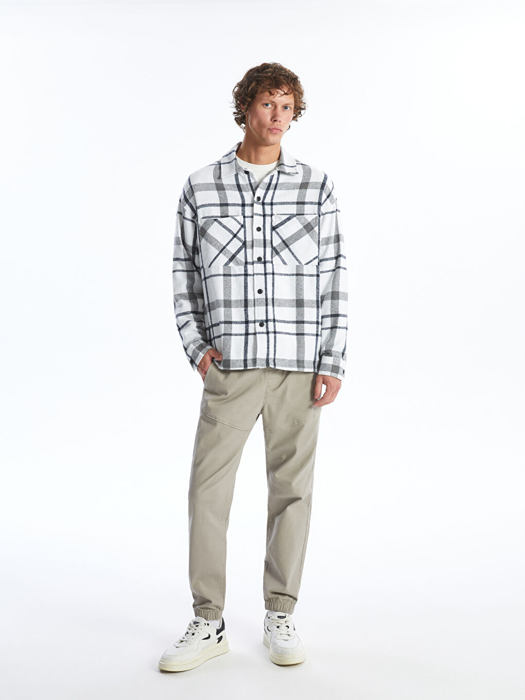 Relaxed Fit Long Sleeve Plaid Men's Lumberjack Shirt Jacket -W46572Z8-LKX -  W46572Z8-LKX - LC Waikiki