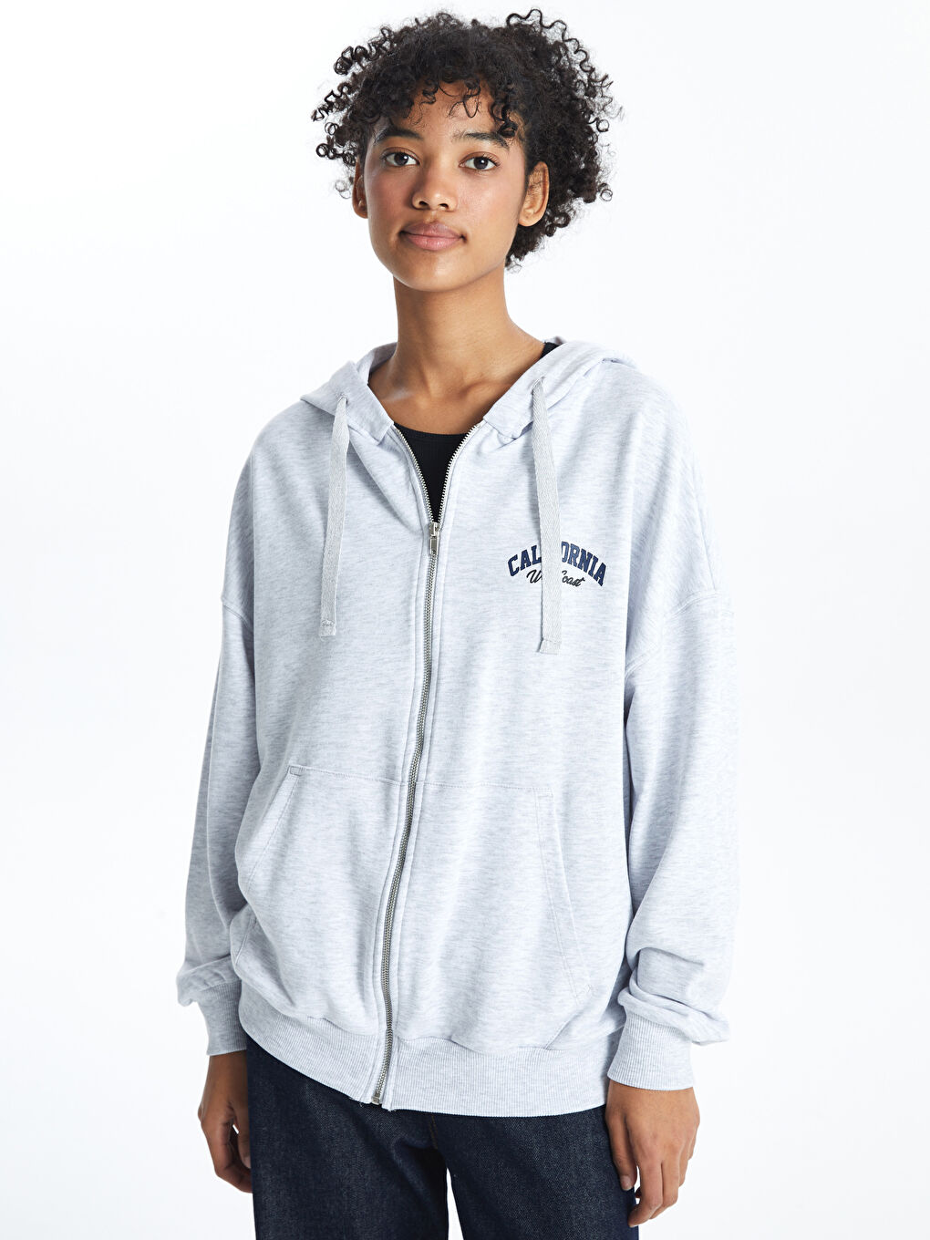 Womens zip up hoodie oversized outlet
