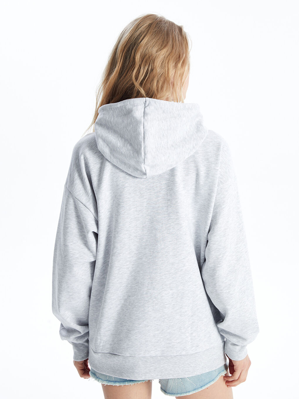 はらみ　ライトグレーXS XSIDE Hooded Oversize Women's Thick Zipper Sweatshirt