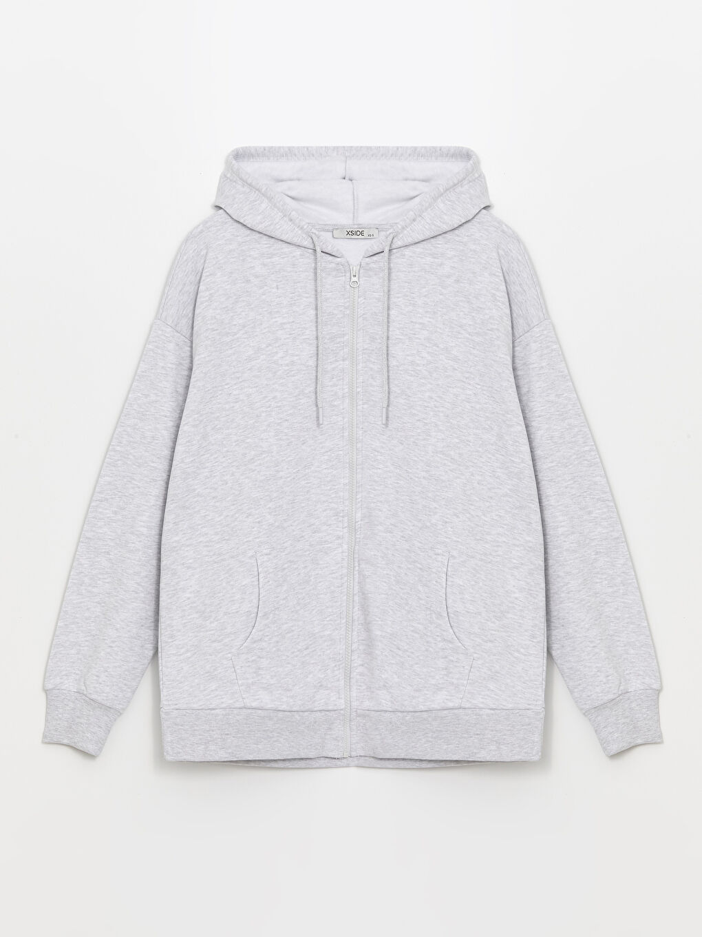はらみ　ライトグレーXS XSIDE Hooded Oversize Women's Thick Zipper Sweatshirt