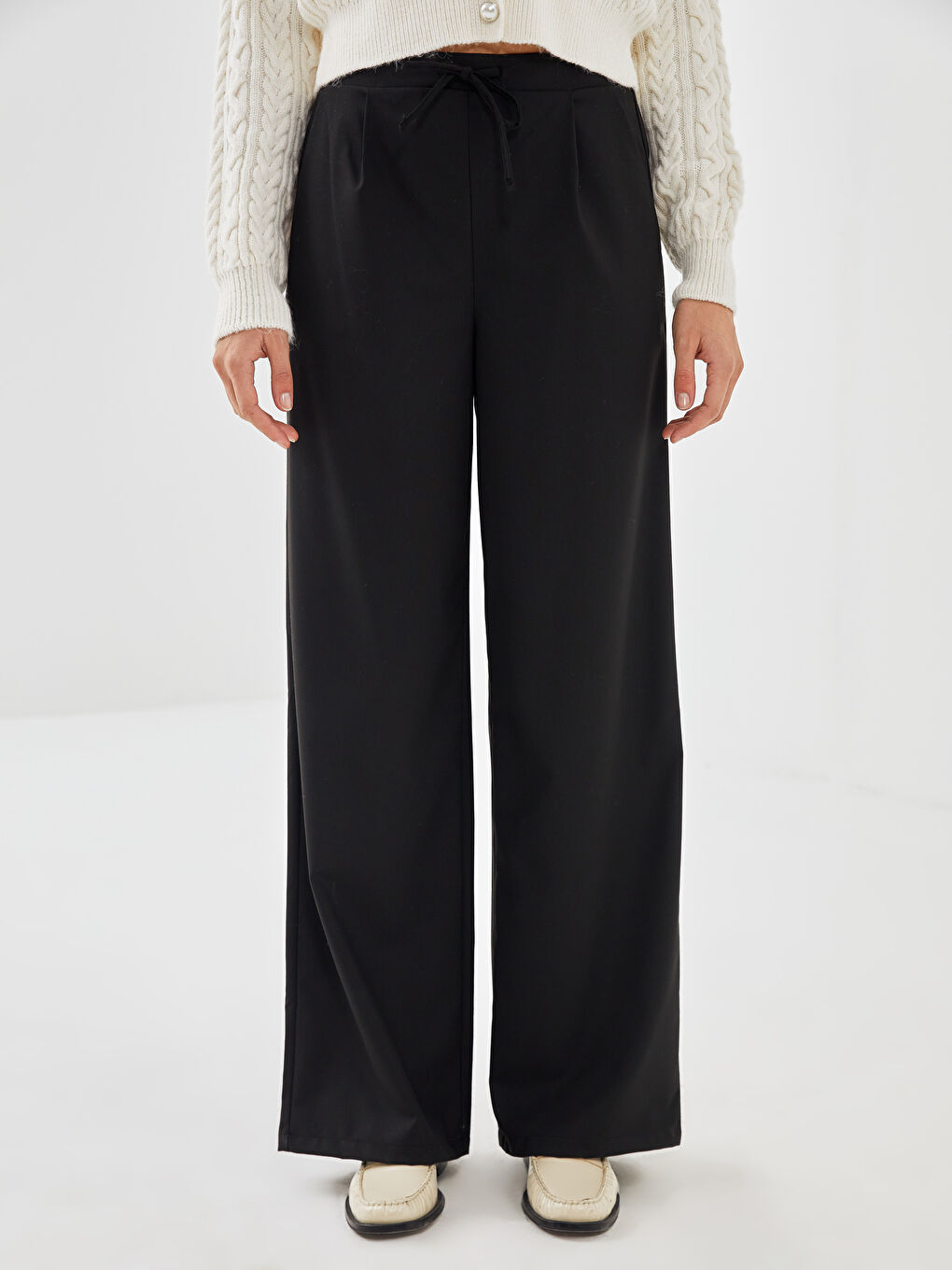 Elastic Waist Loose Fit Women's Pants -W46873Z8-CVL - W46873Z8-CVL - LC  Waikiki
