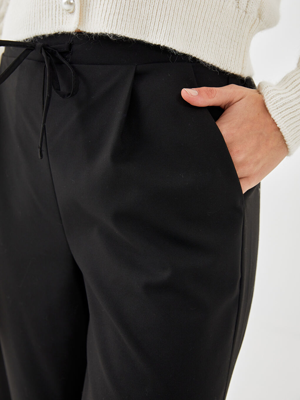 Elastic Waist Loose Fit Women's Pants -W46873Z8-CVL - W46873Z8-CVL - LC  Waikiki