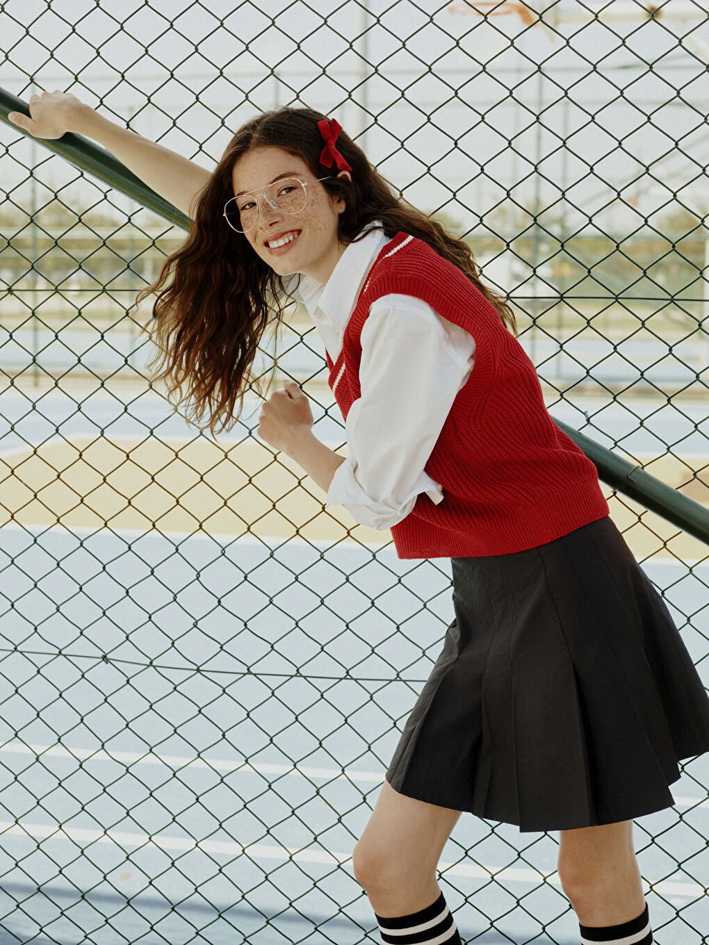 PLEATS CHECK SKIRT - ITZAVIBE | 60% - Asian Fashion Online Store