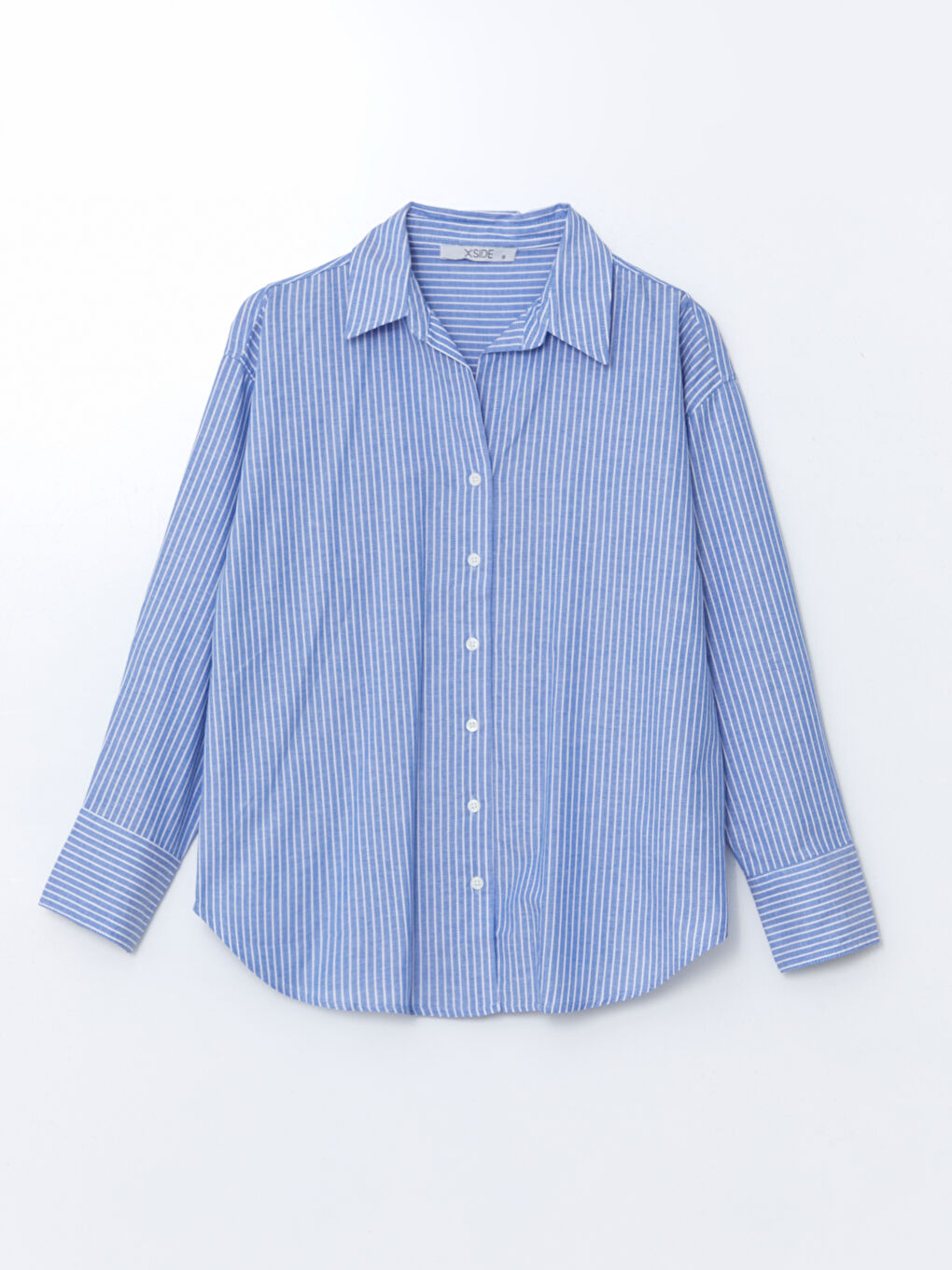 Striped Oversize Poplin Women's Shirt -W46896Z8-LEN