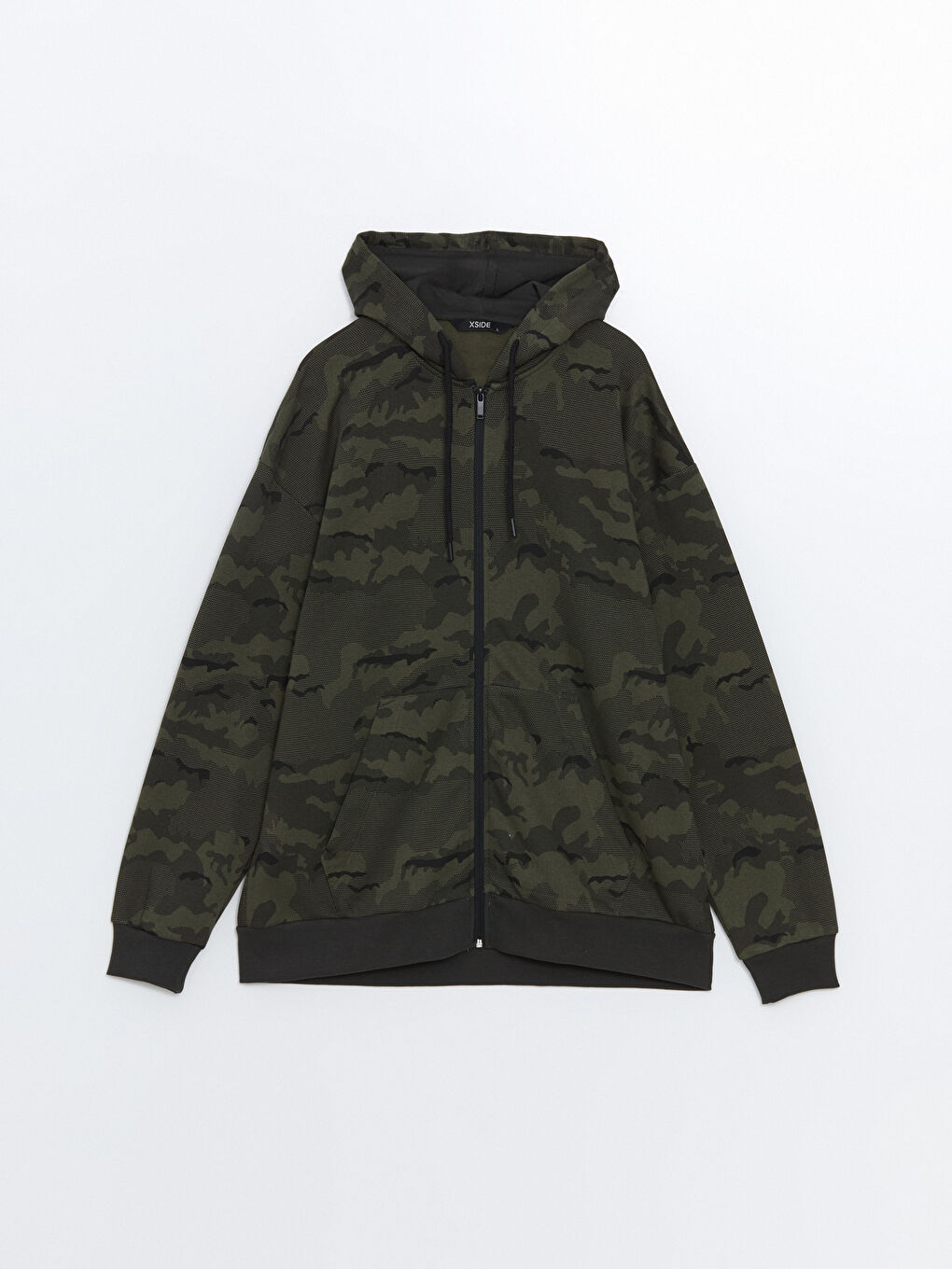 Hooded Long Sleeve Men's Thick Zip-Up Sweatshirt -W46946Z8