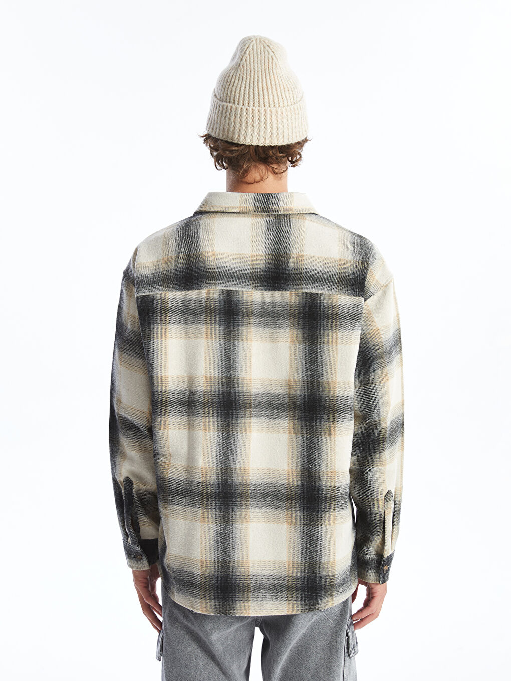 XSIDE Comfortable Fit Long Sleeve Plaid Men's Shirt Jacket
