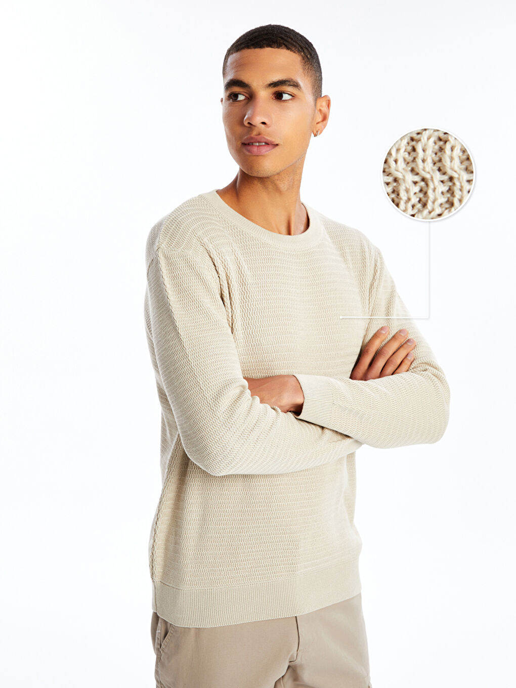 Crew Neck Long Sleeve Men s Tricot Sweater W47236Z8 YG7 W47236Z8 YG7 LC Waikiki