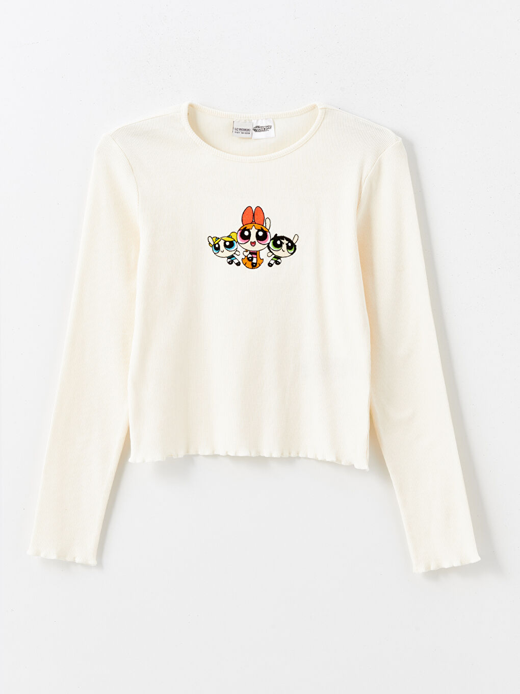 Crew Neck Powerpuff Girl Embroidered Girls T Shirt W47397Z4 FDW W47397Z4 FDW LC Waikiki