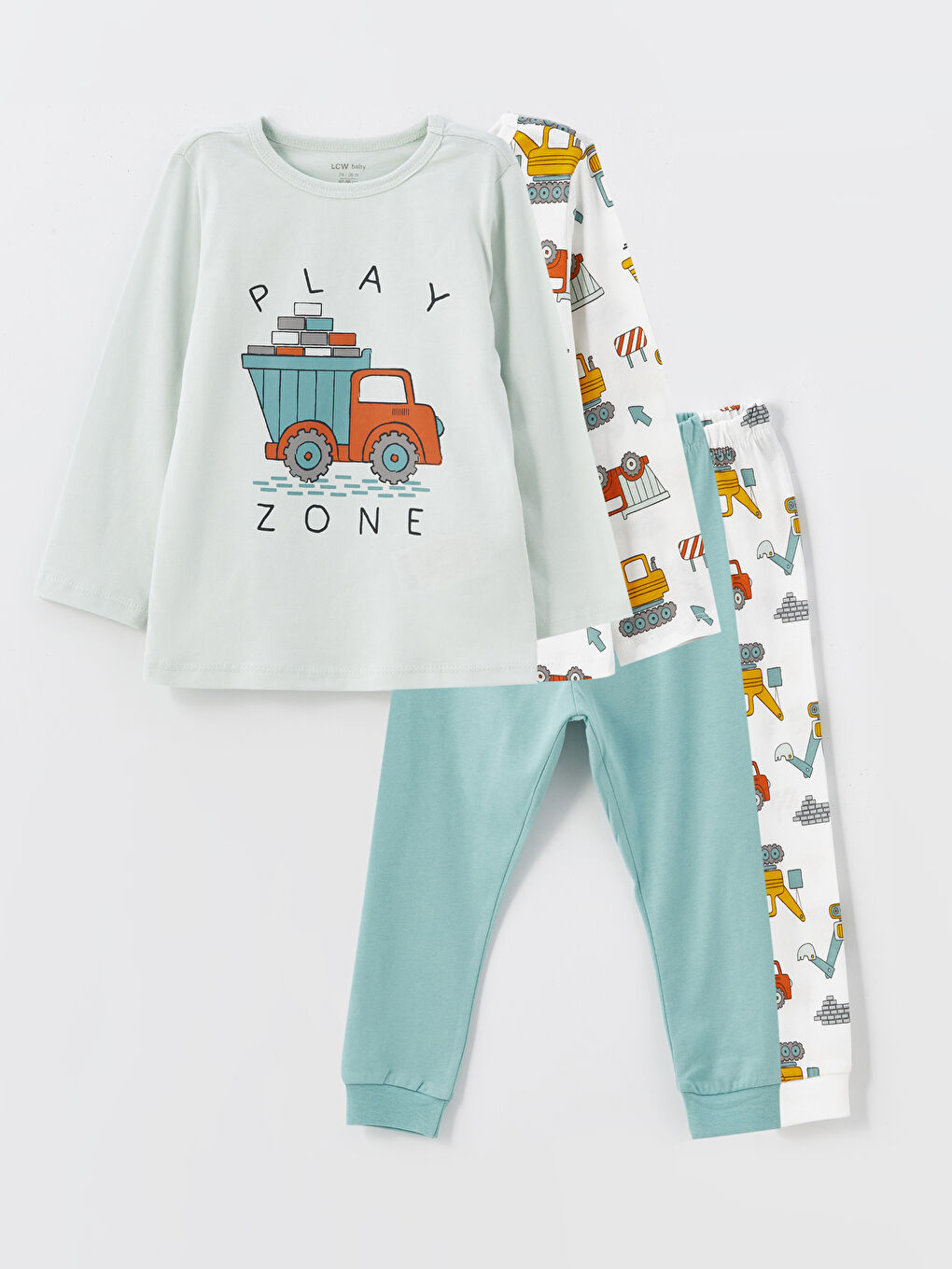 Crew Neck Printed Baby Boy Pajama Set 2 Piece W47541Z1 SBD W47541Z1 SBD LC Waikiki