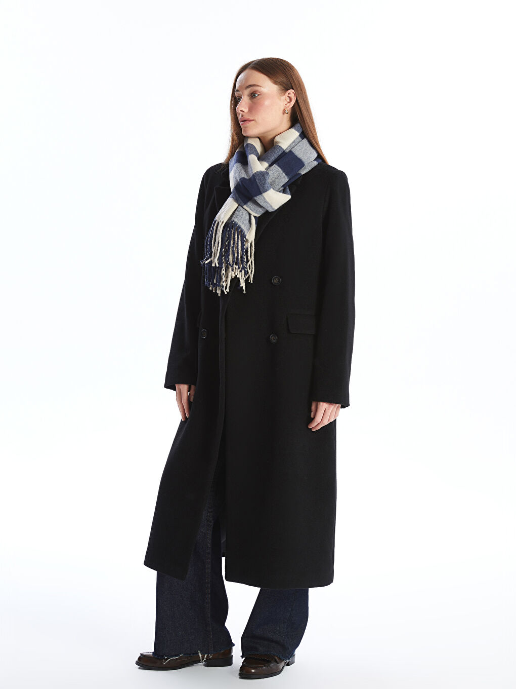 LC WAIKIKI Pardessus en Cachet à Double Boutonnage pour Femmes