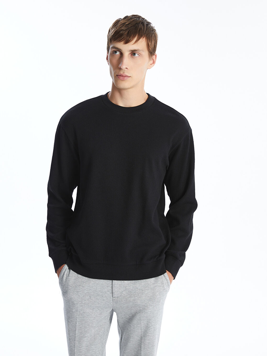 Crew Neck Long Sleeve Men s Sweatshirt W47834Z8 CVL W47834Z8 CVL LC Waikiki