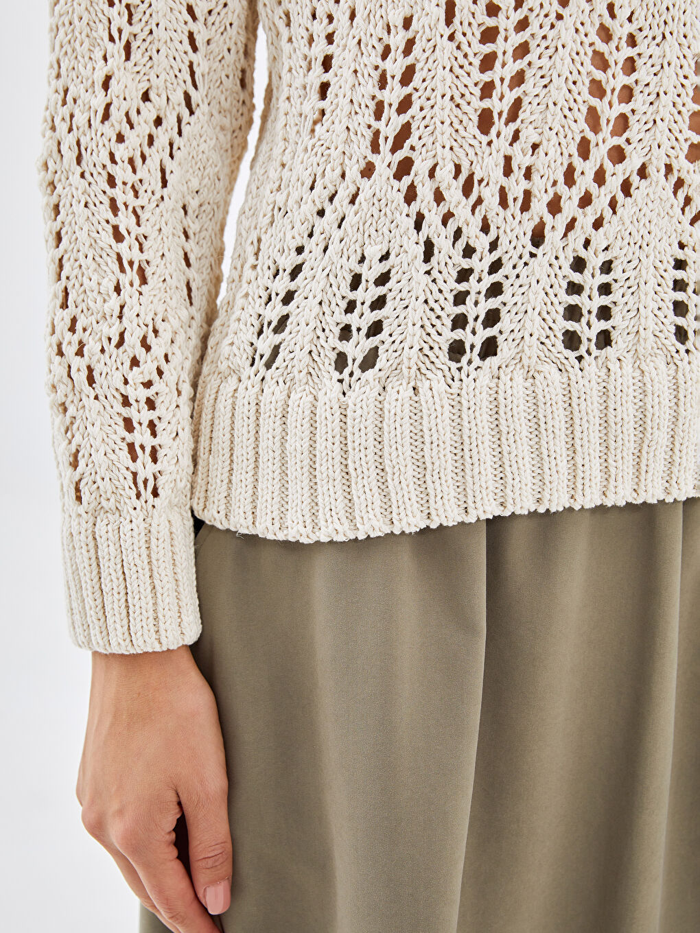 LC WAIKIKI Funnel Neck Hole-Knitted Women's Knitwear Sweater