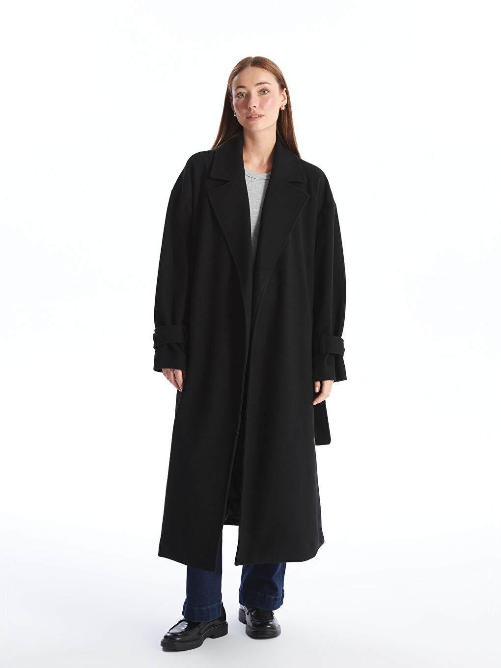 Jacket Collar Oversize Women's Wool Coat -W47914Z8-CVL - W47914Z8-CVL - LC  Waikiki