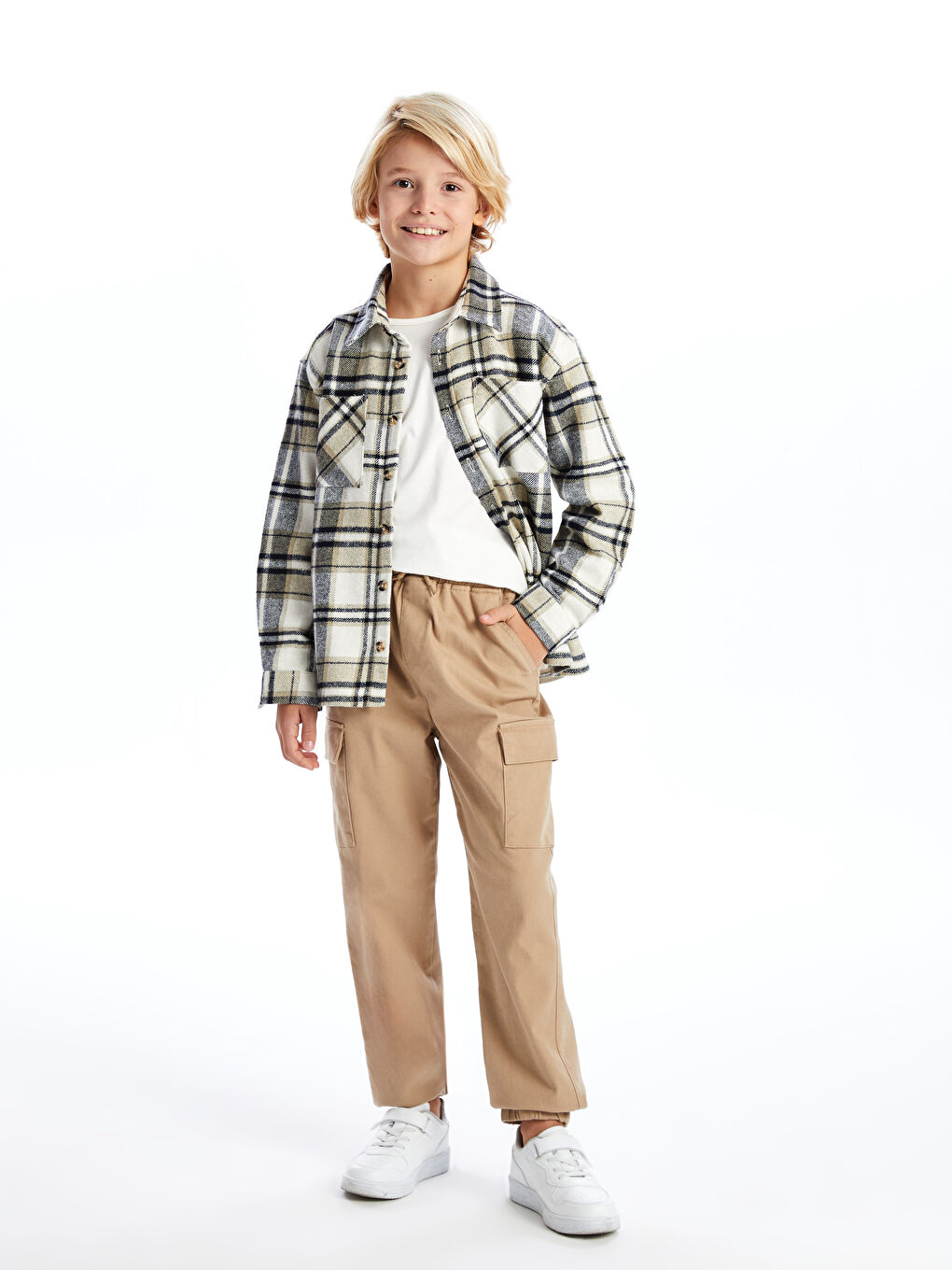 絶対一番安い Boy's Plaid Fit Relaxed Shirt -W48194Z4-LKW Jacket メンズウェア