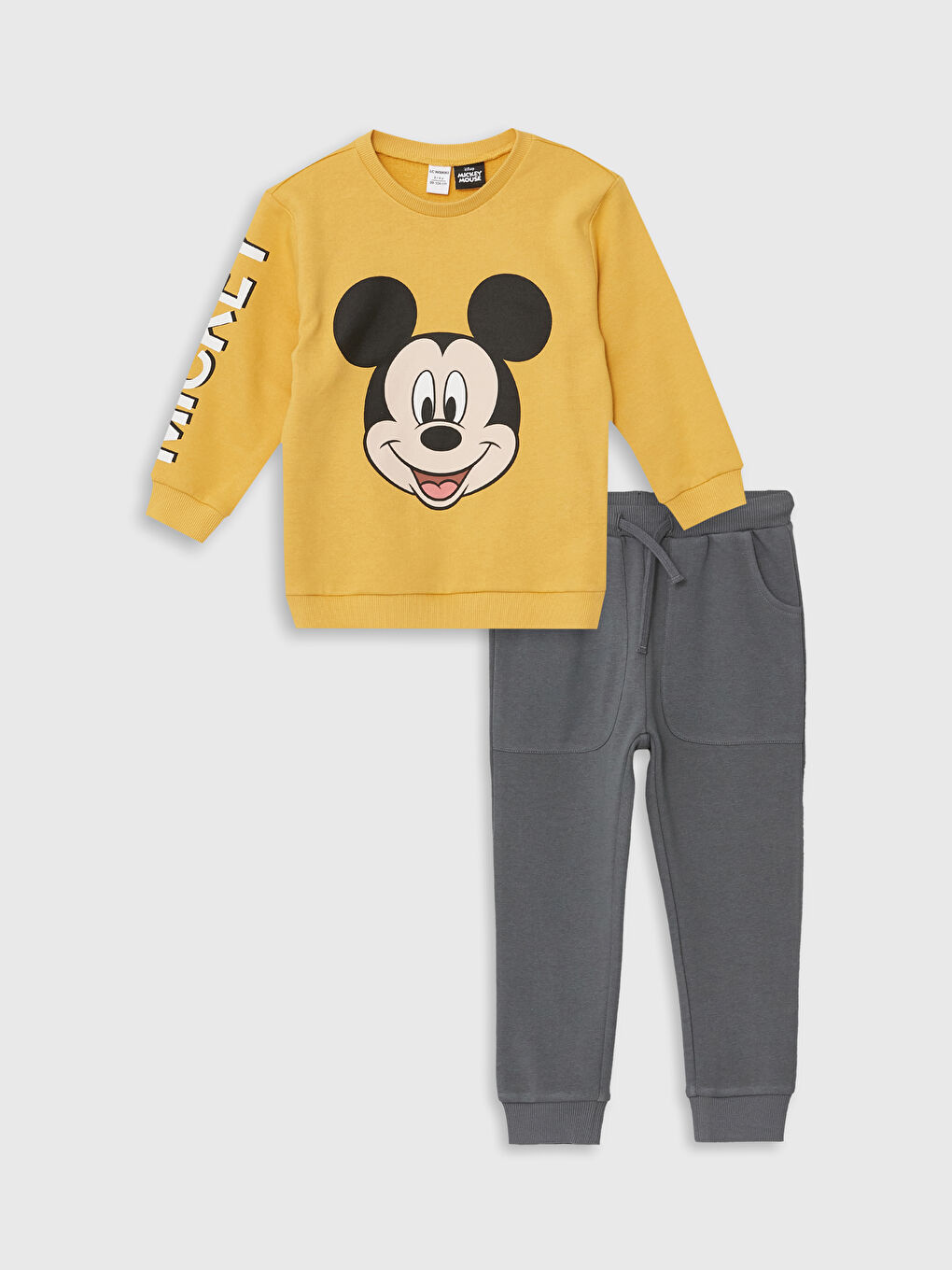 Crew Neck Mickey Mouse Printed Boy s Sweatshirt and Tracksuit Bottom 2 Piece Set W48528Z1 G4N W48528Z1 G4N LC Waikiki