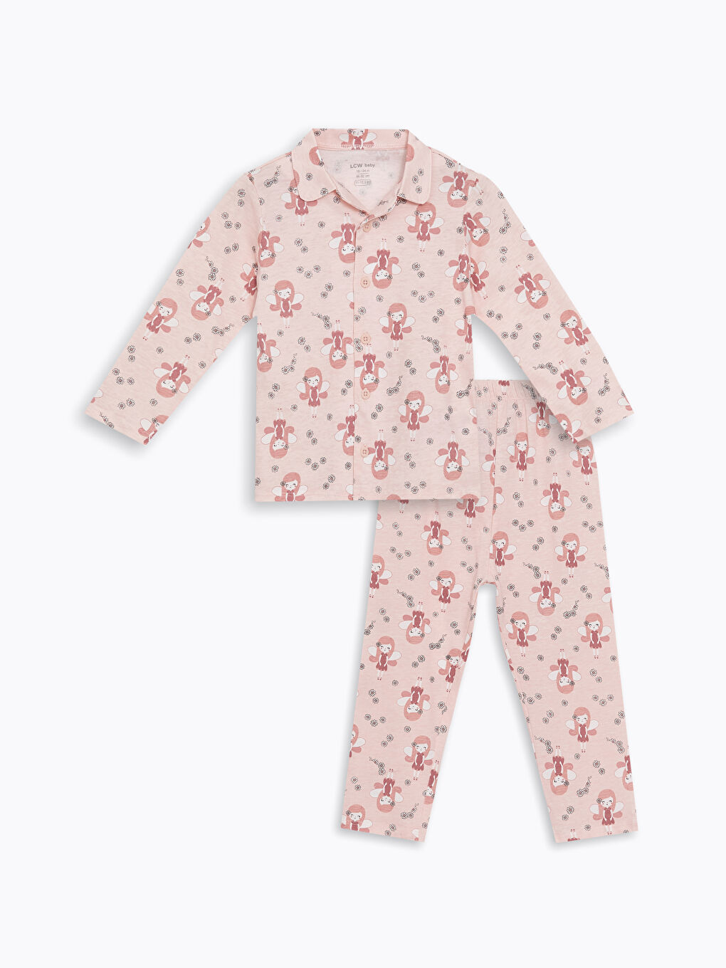 Polo Collar Short Sleeve Baby Girl Pajama Set W48973Z1 LT4 W48973Z1 LT4 LC Waikiki