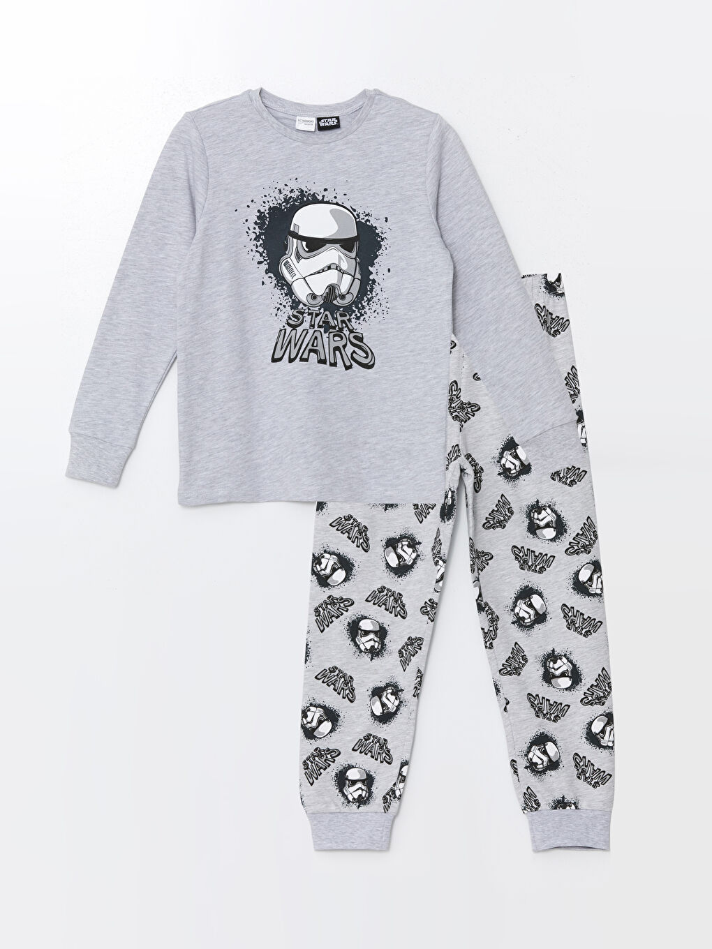 Bisiklet Yaka Star Wars Bask l Uzun Kollu Erkek Cocuk Pijama Tak m W49113Z4 LAK W49113Z4 LAK LC Waikiki