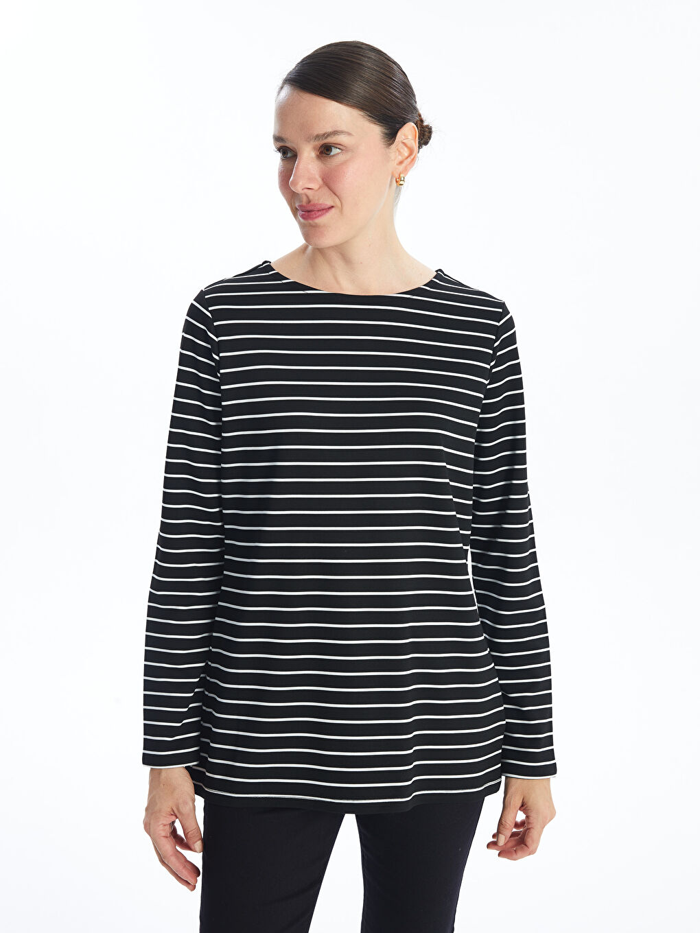 Uniqlo Black And White Striped Shirt Long Sleeve Womens Buy Uniqlo