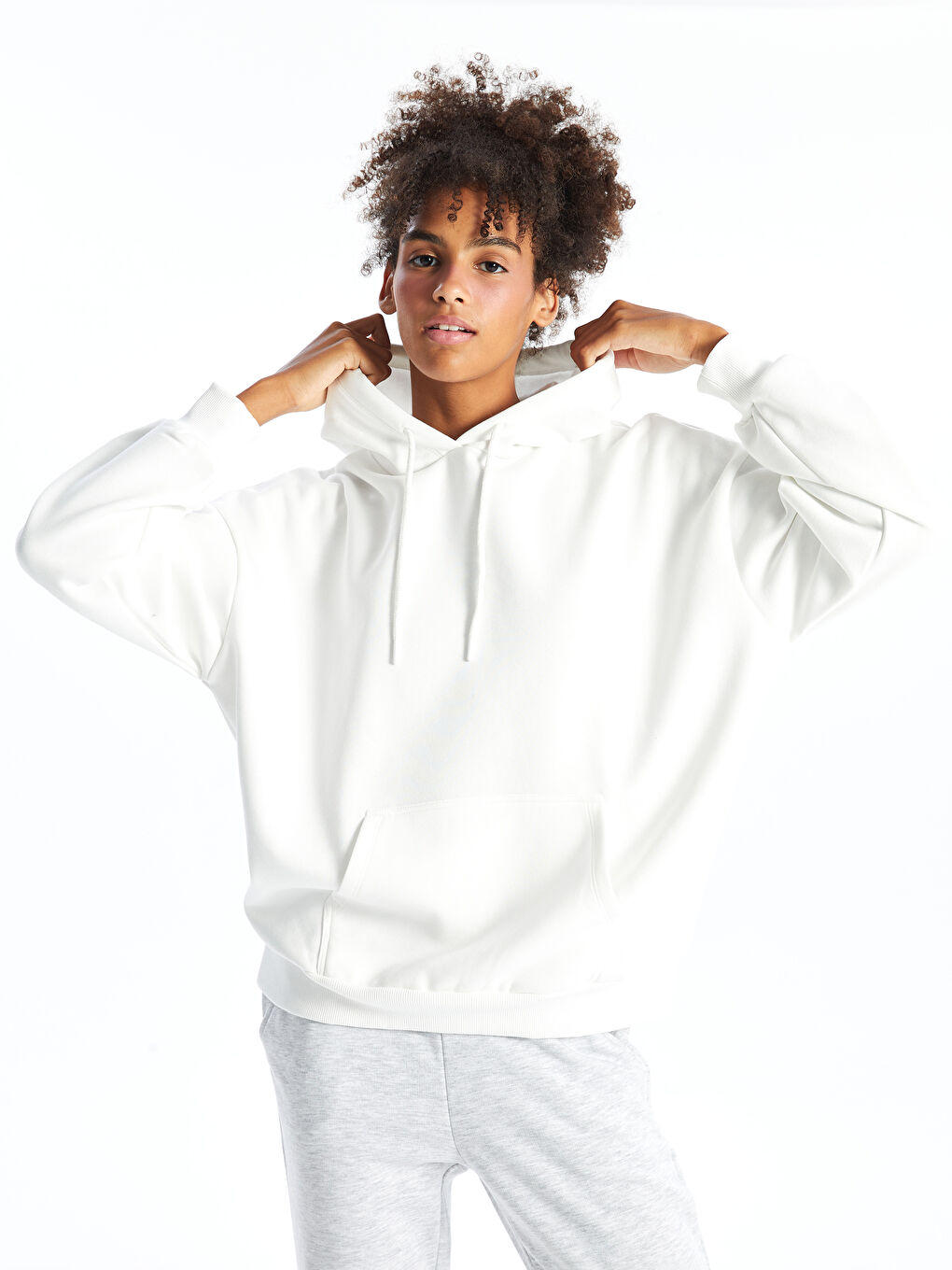 Thick white hoodie on sale