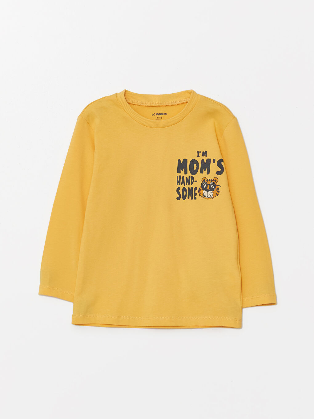 Crew Neck Long Sleeve Printed Baby Boy T shirt W49654Z1 G3J W49654Z1 G3J LC Waikiki