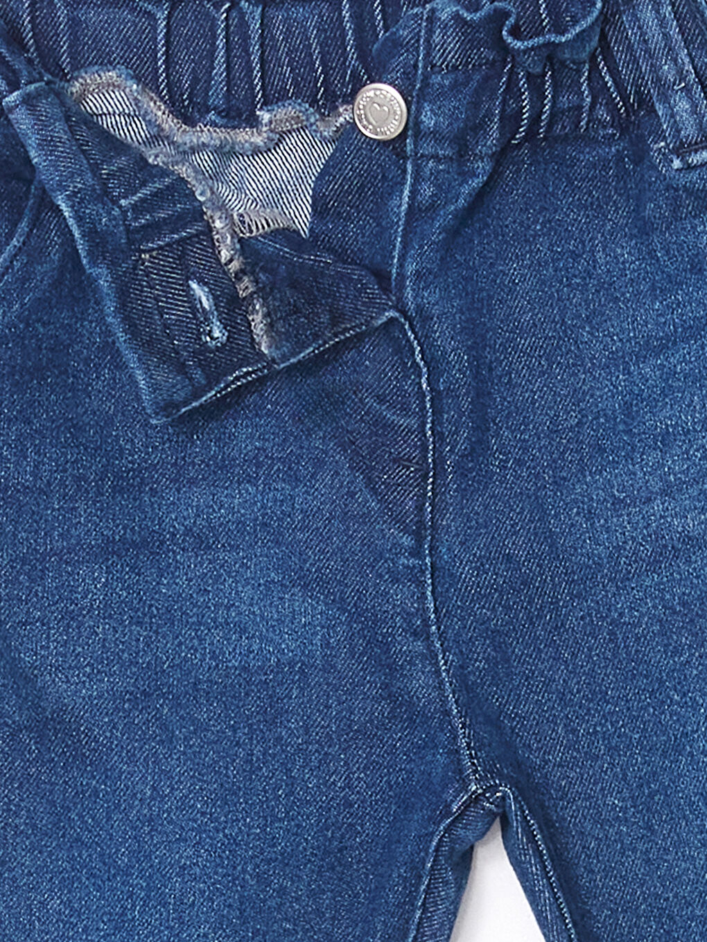 Elastic Waist Basic Baby Girl Denim Trousers W4AJ93Z1309 W4AJ93Z1