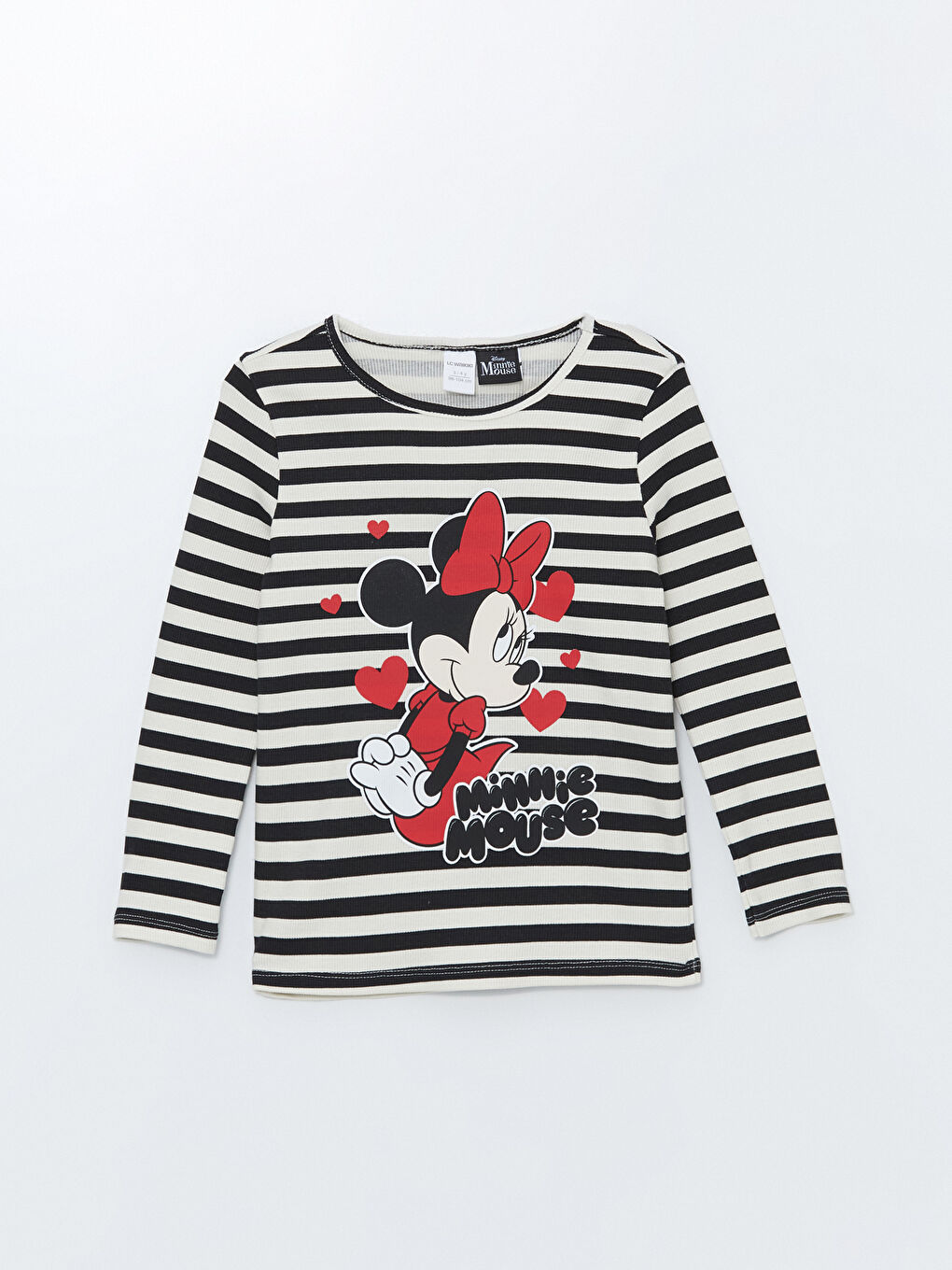 Crew Neck Long Sleeve Minnie Mouse Printed Girls T Shirt W4AK91Z1 LEG W4AK91Z1 LEG LC Waikiki