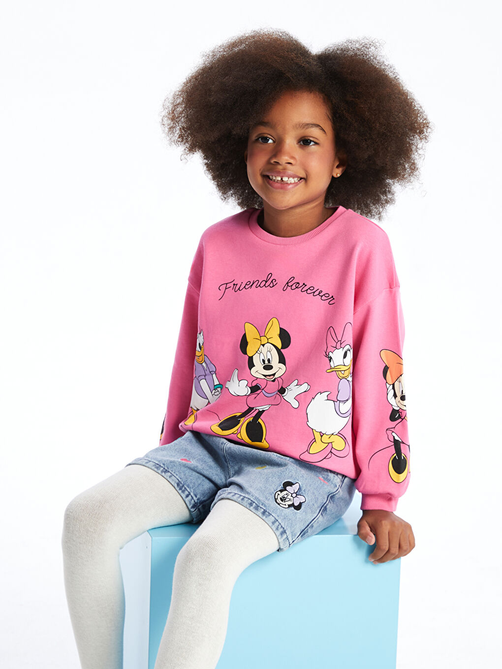 Crew Neck Minnie Mouse Printed Girls Sweatshirt W4AL67Z1 R0J W4AL67Z1 R0J LC Waikiki