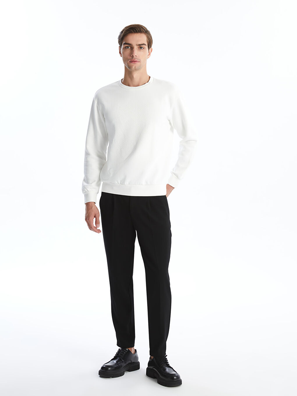 Crew Neck Long Sleeve Printed Men's Sweatshirt -W4AQ66Z8-R9J