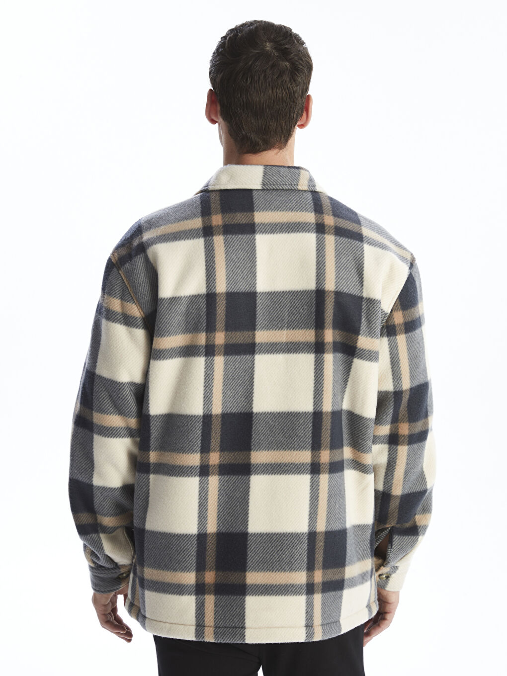Relaxed Fit Long Sleeve Plaid Men's Shirt Jacket -W4AR06Z8 Relaxed Fit Long Sleeve Plaid Men's Shirt Jacket -W4AR06Z8