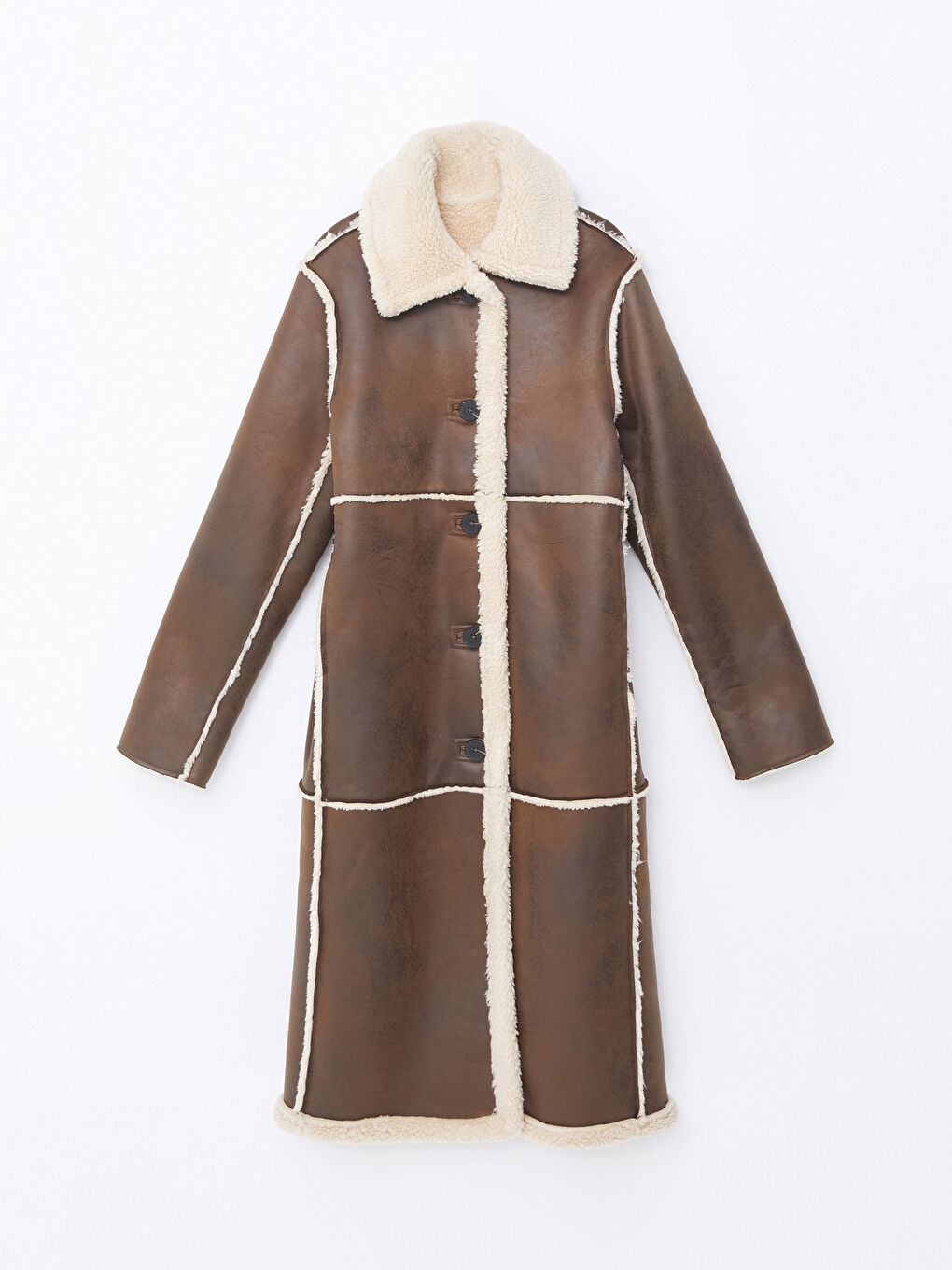 ヨーキー　80　合皮　ロング　その２ LC WAIKIKI Jacket Neck Reversible Women's Overcoat -W4AR80Z8