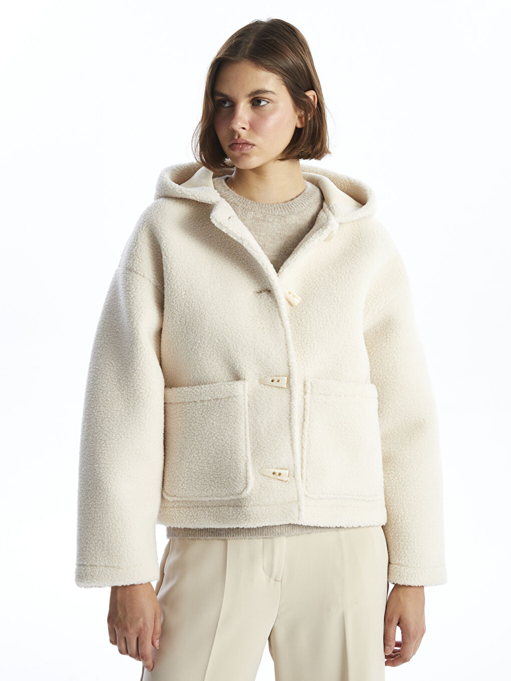 Womens hooded teddy coat outlet