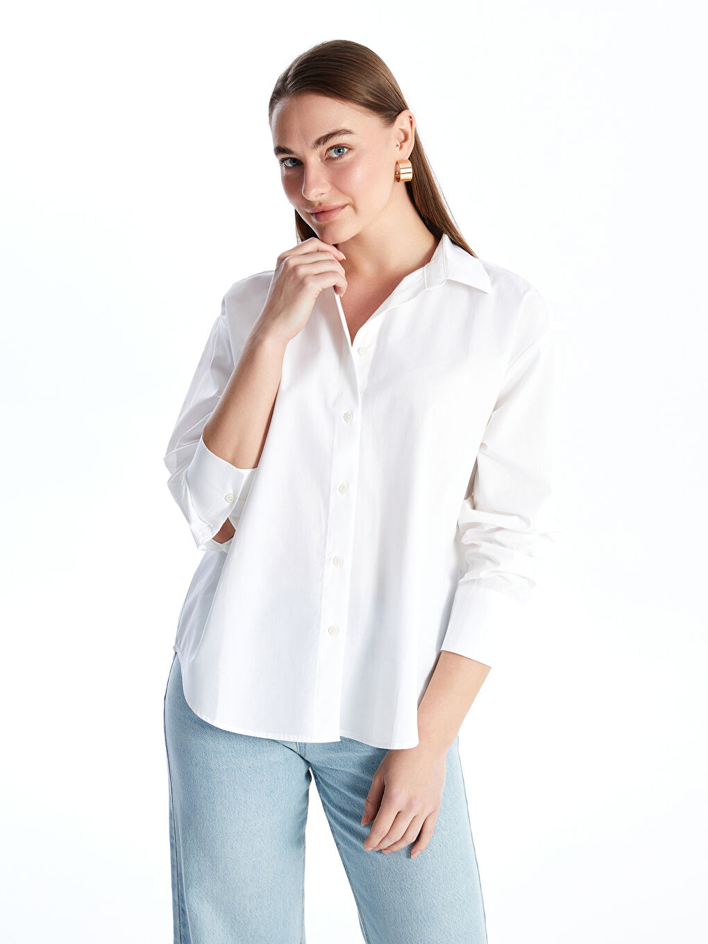 Poplin Women Shirt -W4AT29Z8-Q6K - W4AT29Z8-Q6K - LC Waikiki