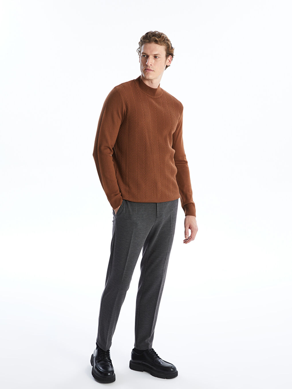 LC WAIKIKI Half Turtleneck Long Sleeve Men's Knitwear Sweater -W4AT39Z8-VH5