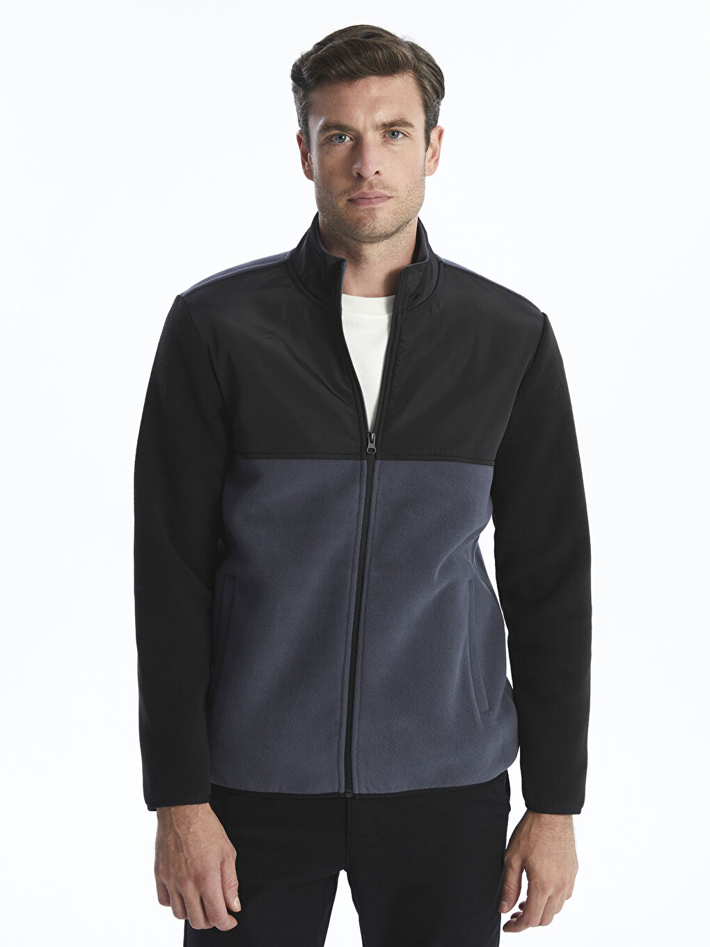 Stand Up Collar Long Sleeve Fleece Men s Zippered Sweatshirt W4AV91Z8 HJV W4AV91Z8 HJV LC Waikiki