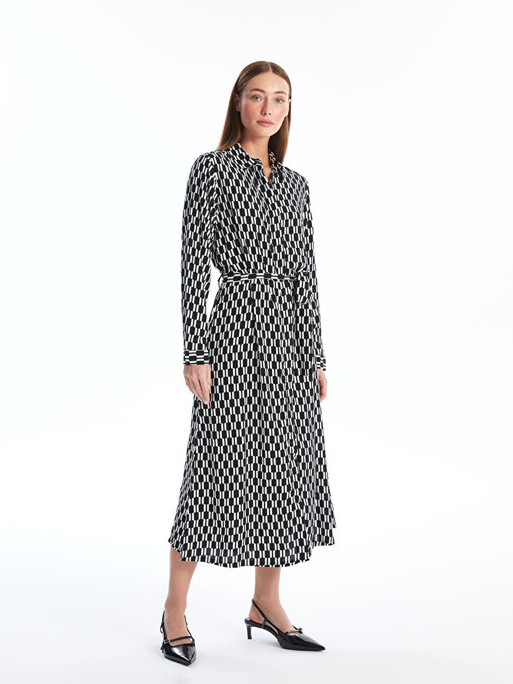 Patterned Women s Shirt Dress W4AY49Z8 LQJ W4AY49Z8 LQJ LC Waikiki