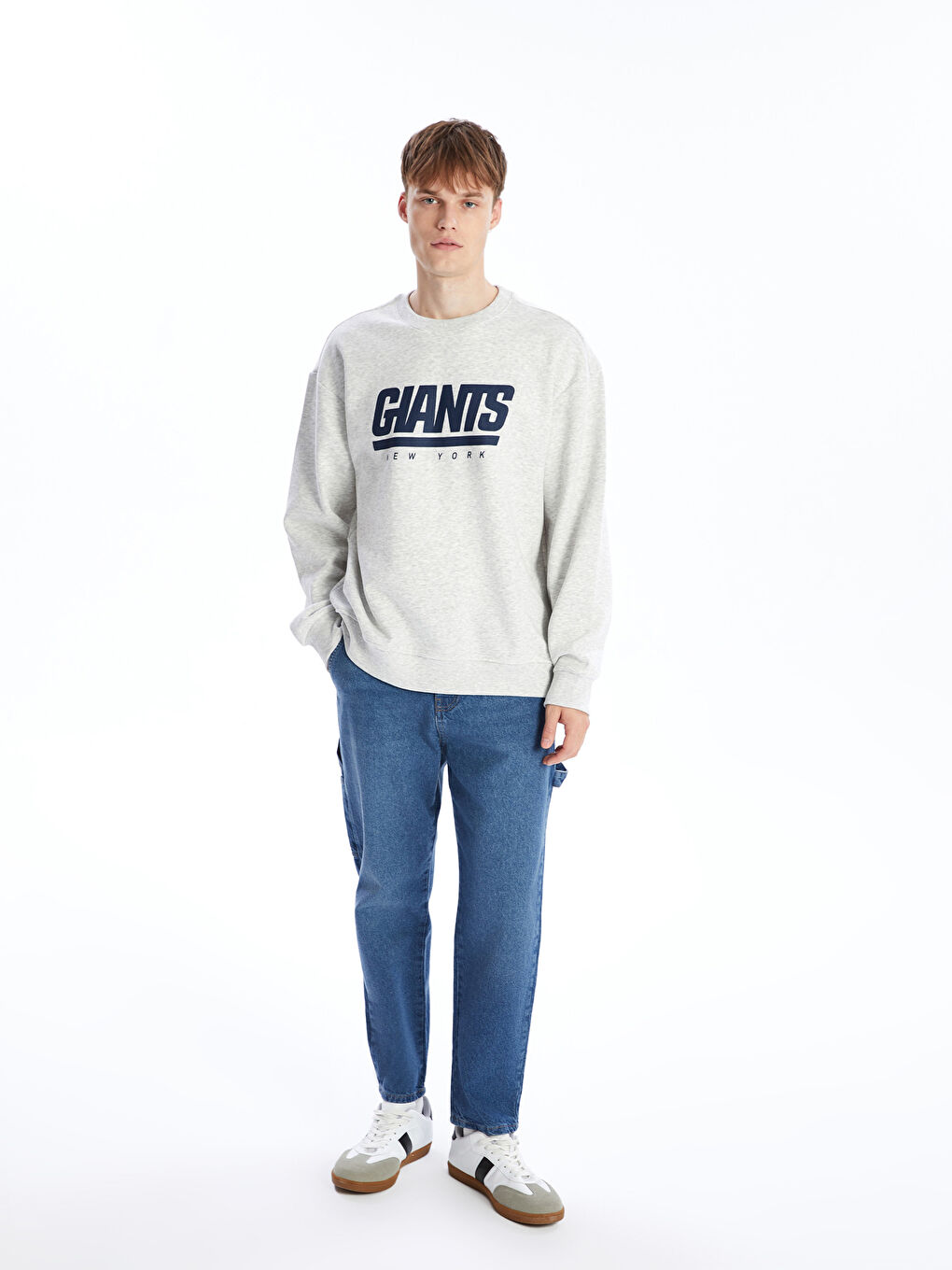 Crew Neck Long Sleeve Printed Men's Thick Sweatshirt Crew Neck Long Sleeve Printed Men's Thick Sweatshirt