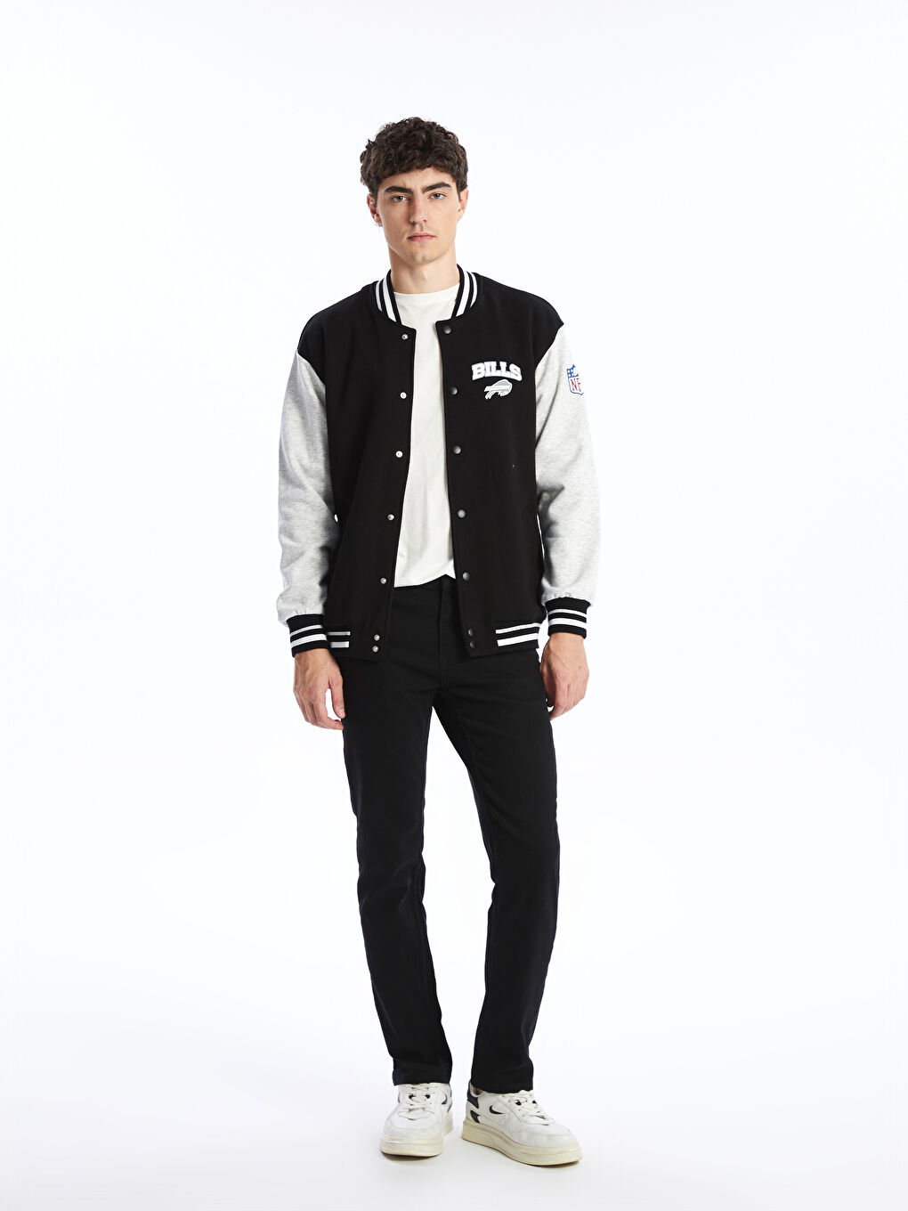 Relaxed Fit Long Sleeve Men's Thick College Jacket -W4BB96Z8-CVL -  W4BB96Z8-CVL - LC Waikiki