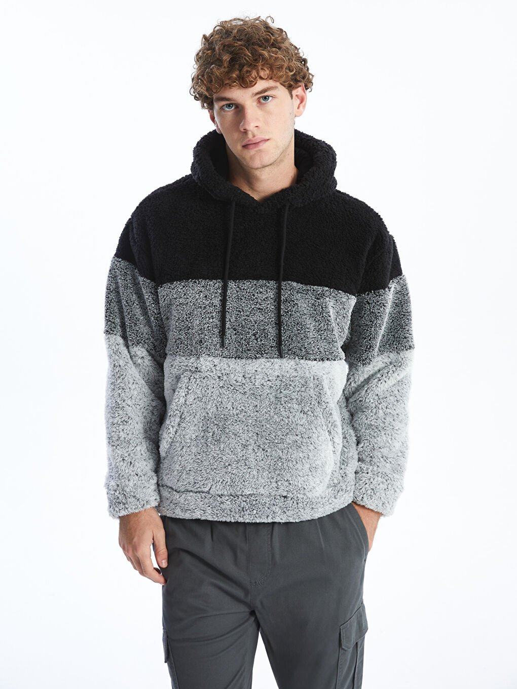 Hooded Long Sleeve Plush Men s Hoodie W4BE26Z8 CVL W4BE26Z8 CVL LC Waikiki
