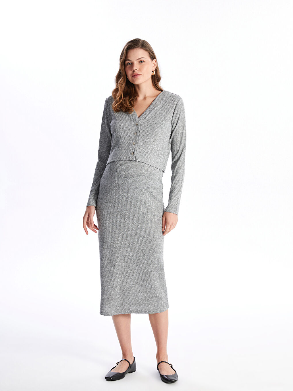 Maternity dress with cardigan discount