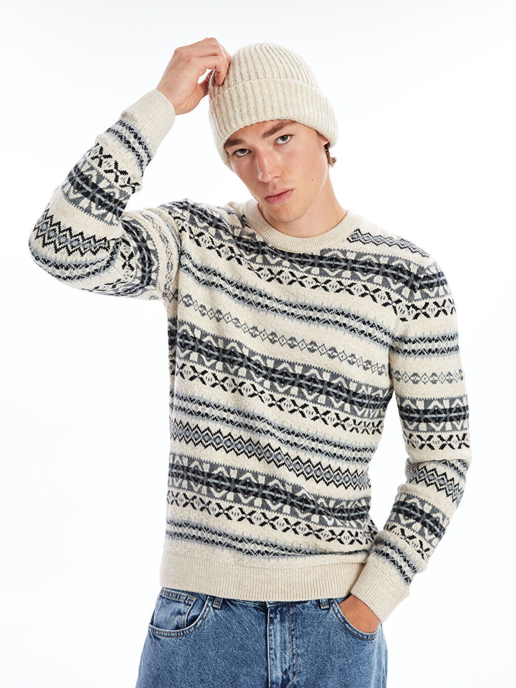 Drindf Women's Elegant Trendy Oversized Cable Knit High Neck