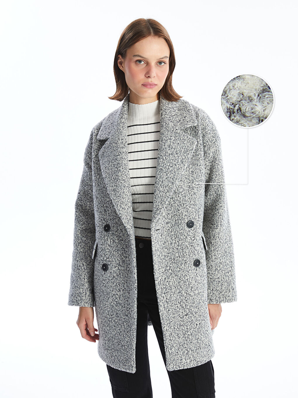 ジャケット・アウター Ameri BIG COLLAR TUCK SHOULDER COAT Shearling collar jacket black – TOTEME