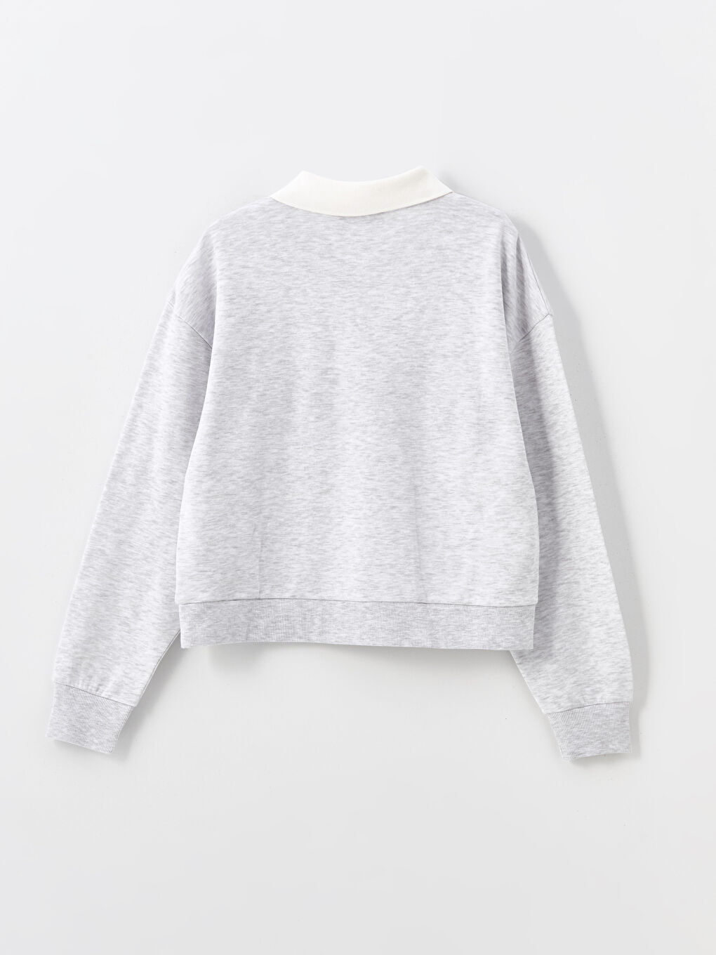 Polo Collar Embroidered Oversize Women's Sweatshirt Polo Collar Embroidered Oversize Women's Sweatshirt