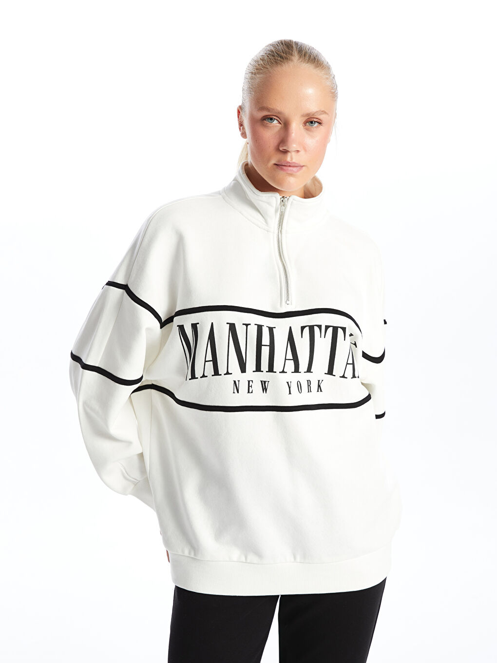 H&m stand up collar sweatshirt online