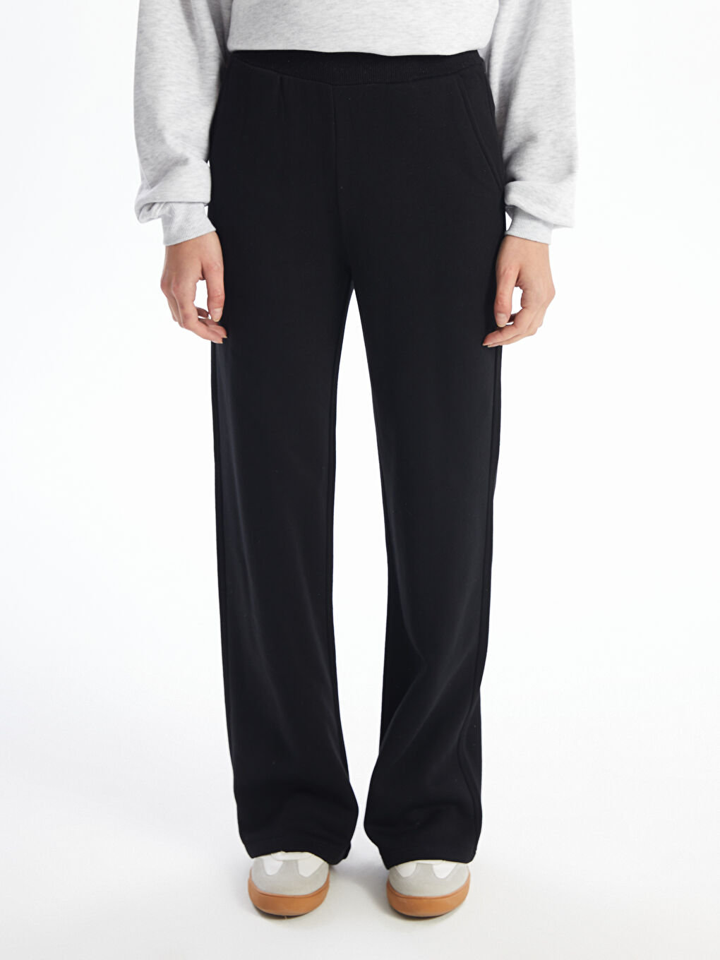 XSIDE Elasticated Waist Plain Wide Leg Women's Thick