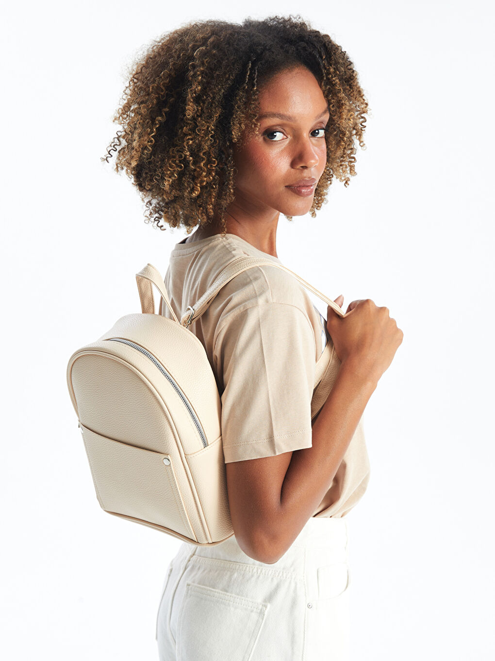 Womens leather look backpack outlet