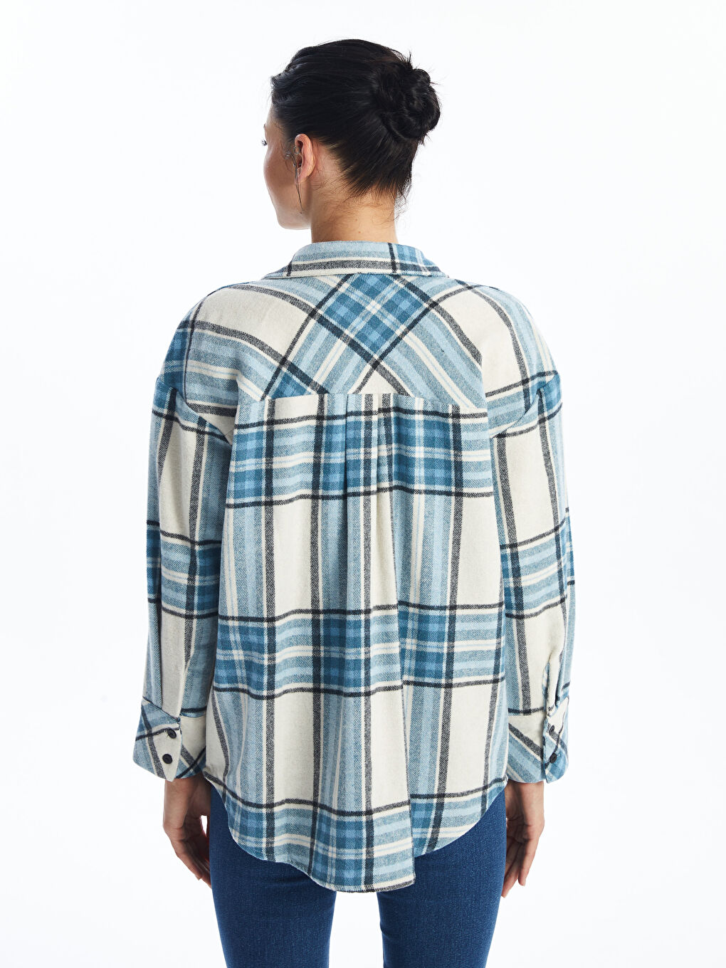 Plaid Oversize Women's Lumberjack Shirt Jacket -W4CK07Z8-SZ4 - W4CK07Z8-SZ4  - LC Waikiki